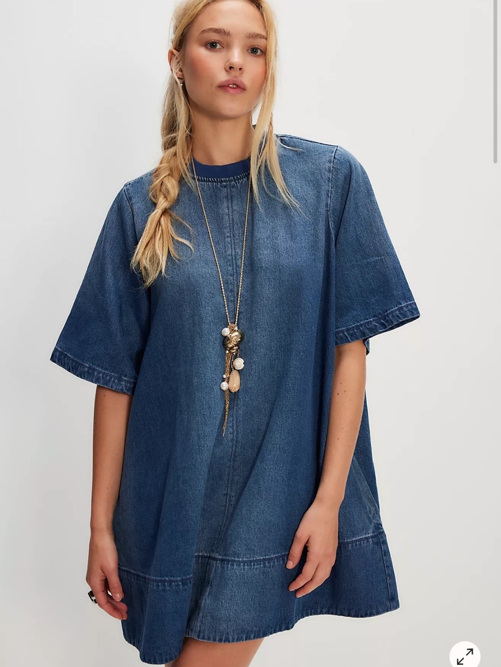 Free People Harlow Mini Dress - Blue - Picture 1 of 4